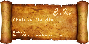 Chalupa Klaudia névjegykártya